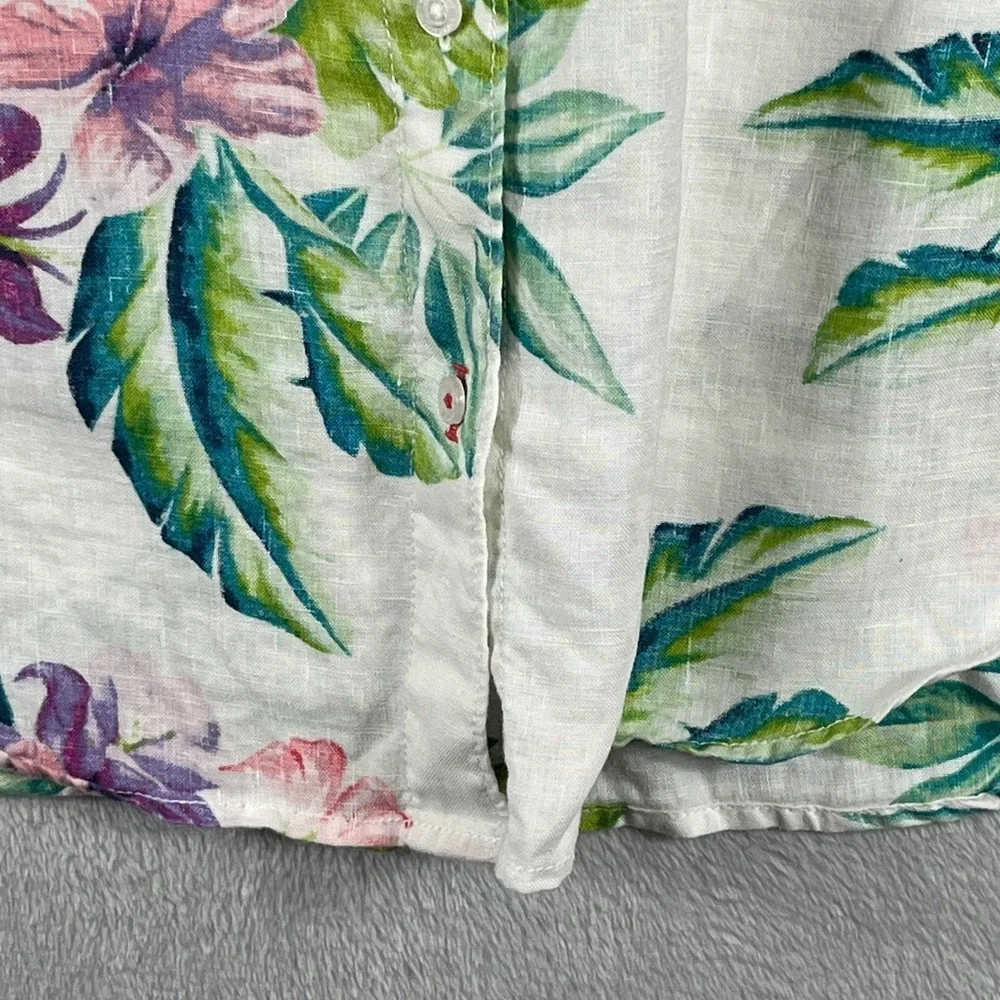 Tommy Bahama Womens XL 100% Linen Tropical Floral Beach Resort Camp Shirt Cruise - Picture 5 of 13